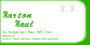 marton maul business card